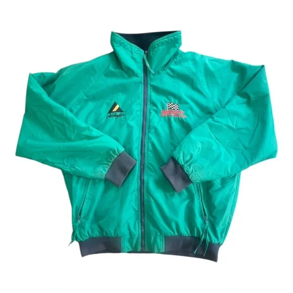 Vintage Green Racing Pit Crew Jacket, Fleece Lined, Addington Racing, Size XL